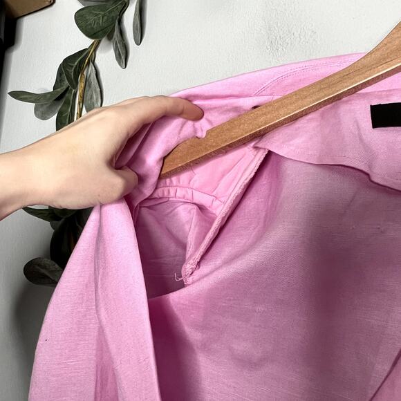 Pink Linen Blend Oversized Blazer LAST CALL - Picture 6 of 6